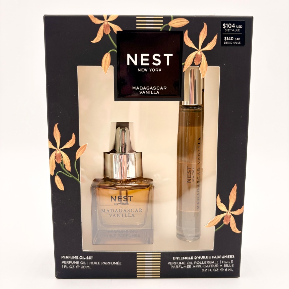 NEST New York Madagascar Vanilla Perfume Oil Set 1oz Dropper & 0.2oz Rollerball